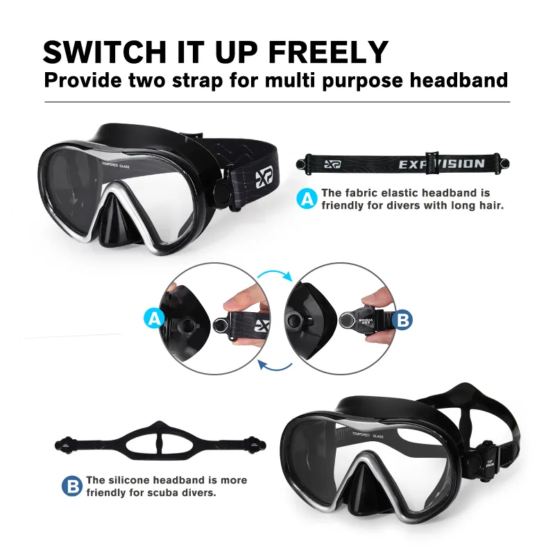 Anti-Fog Scuba Diving Mask with Fabric Strap for Adult Men Women